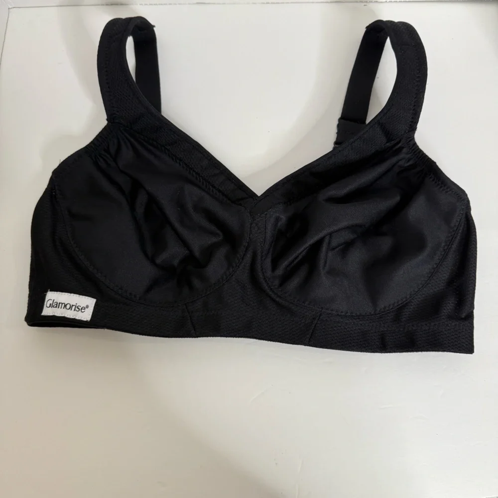 Glamorise Magic Lift Black Full-Figure Full Coverage Bra Size 36D